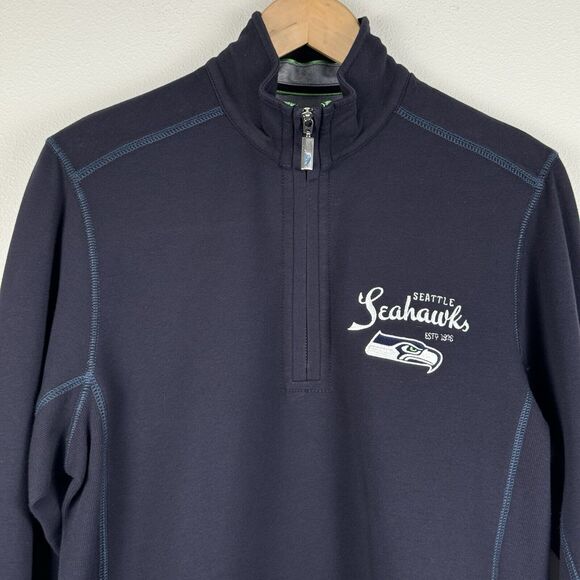 Tommy Bahama 1/4 Zip Pullover Sweatshirt Jacket Size Small Seattle Seahawks NFL - Picture 2 of 7